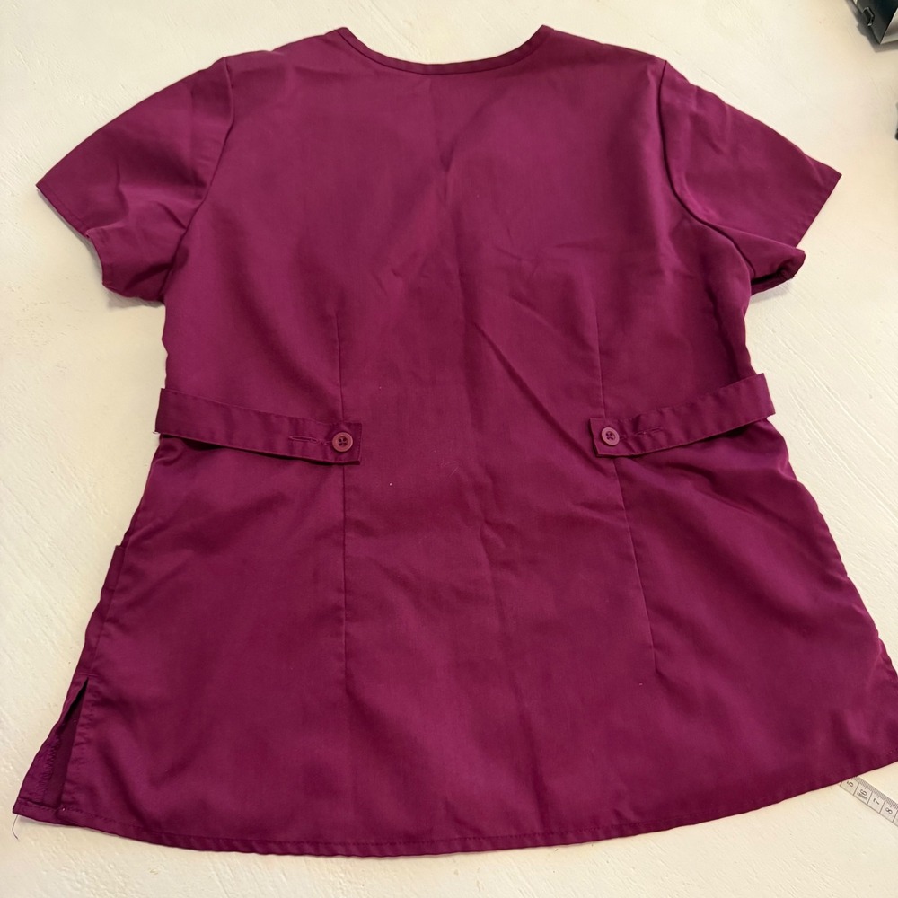 Greys Anatomy by Barco Women Mock Wrap Scrub Top Beet Purple 4153 Large - Picture 6 of 7